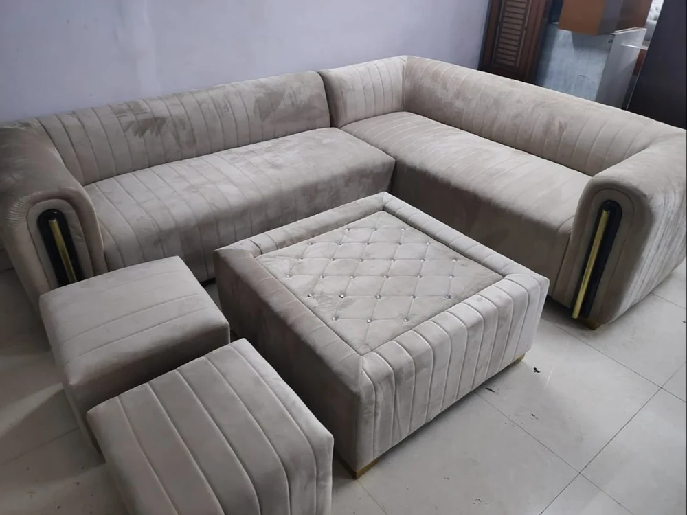 7 Seater L Shape Sofa Set, With Lounger