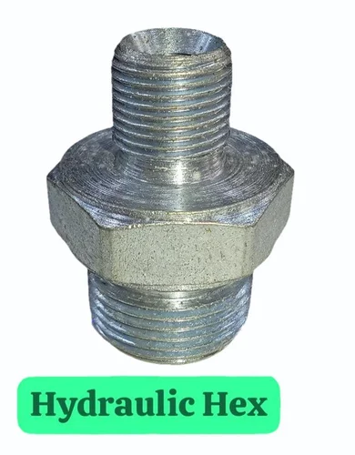MS Hydraulic Hex Nipple Silver