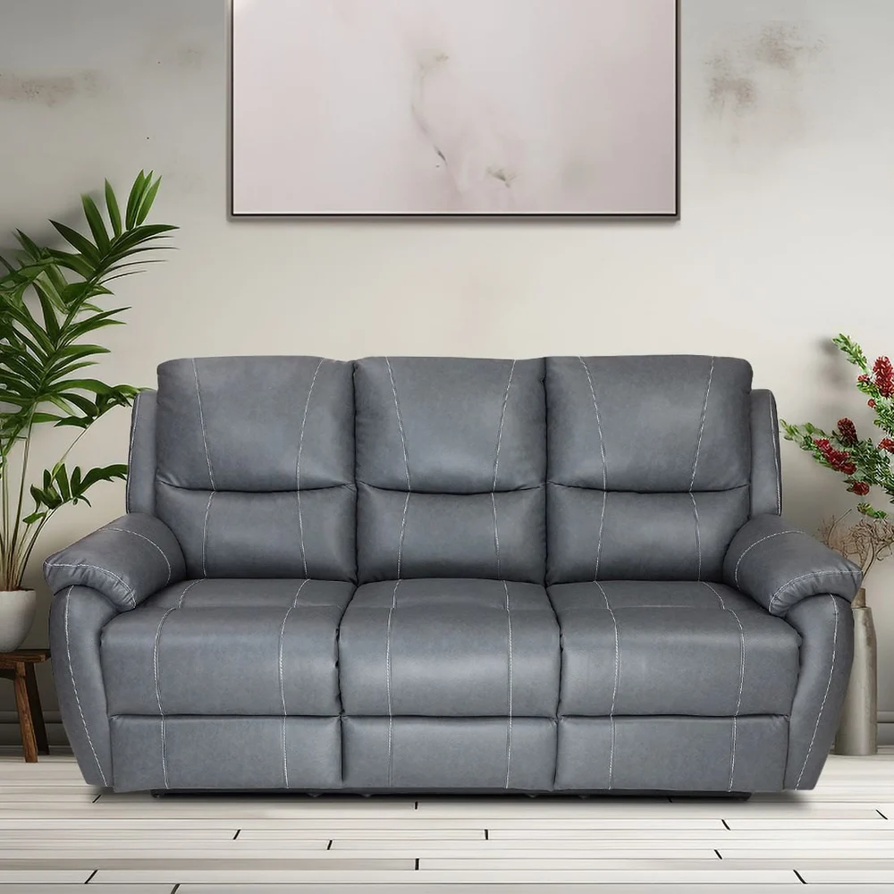 The PVC Lite Three Seater Recliner Sofa is a perfect combination of modern design, durability, and comfort for residential or commercial living spaces.