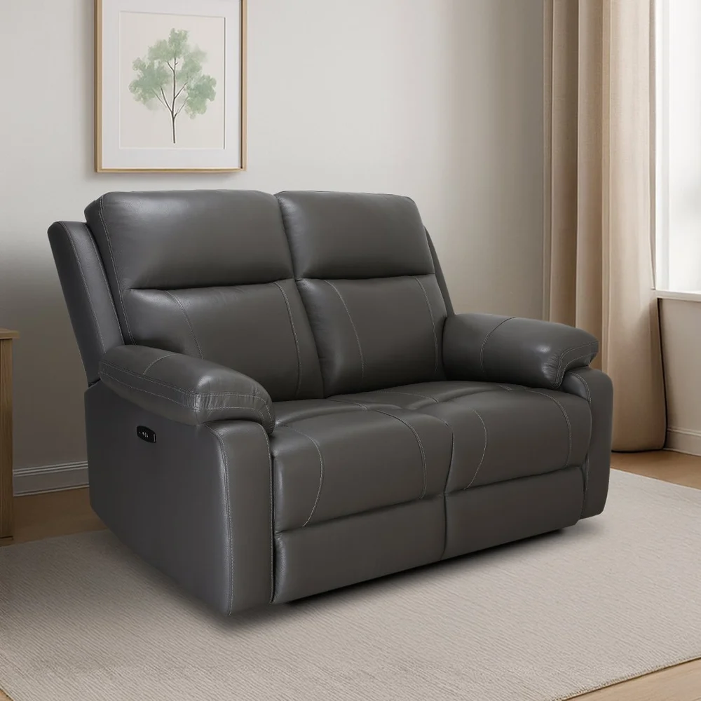 Premium Half Leather Omega Living Room Two Seater Recliner Sofa Supplier in Noida