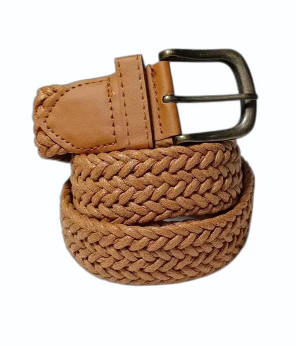 Molded Leather Stretchable Braided Belt