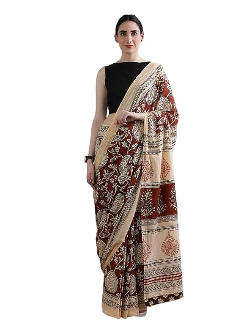 Cotton Hand Print Saree