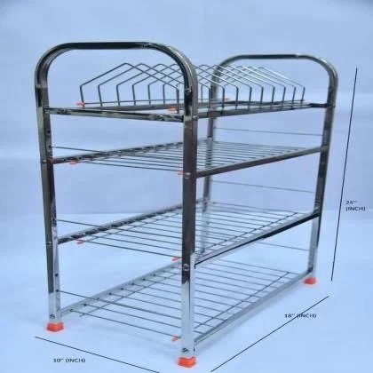 24x10x18 Inch Stainless Steel 4 Shelf Rack