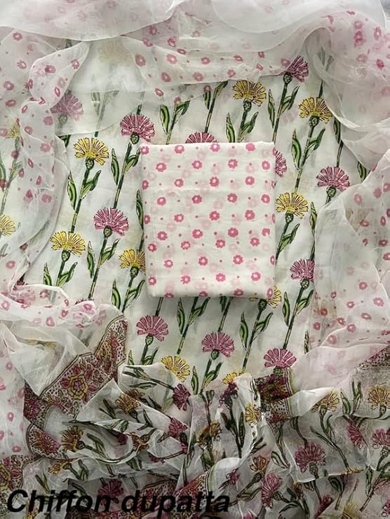 Hand Block Printed Cotton Suit Material