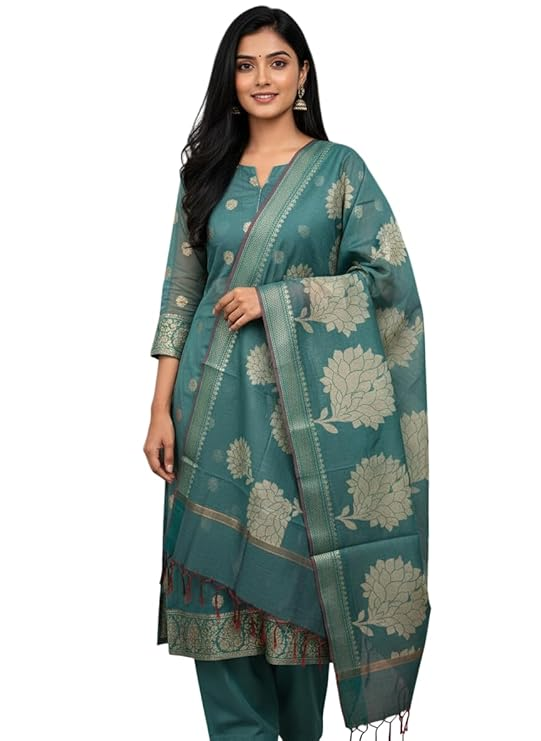 hand block printed maheswari suit with maheswari dupatta