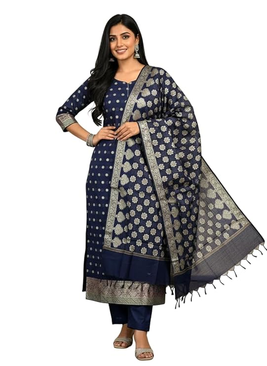 hand block printed maheswari suit with maheswari dupatta
