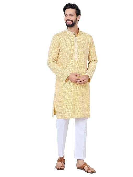 Mens Blended Cotton Kurta Pajama