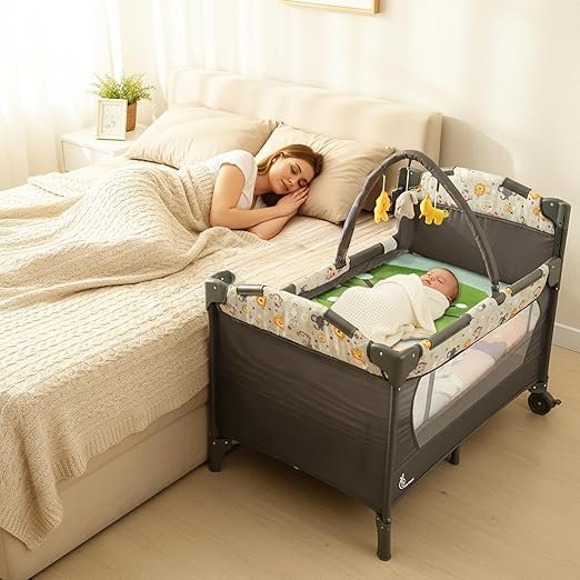 StarAndDaisy Multifunctional 8 in 1 Baby Wooden Cot Crib, Quick-Fitting Childre''s Bed(100cm x 65cm)
