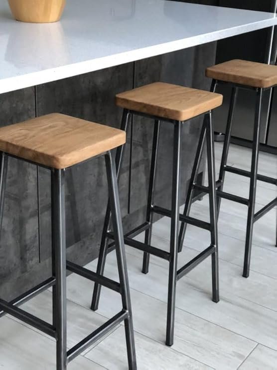 Reclaimed Wood Metal Bar Stool