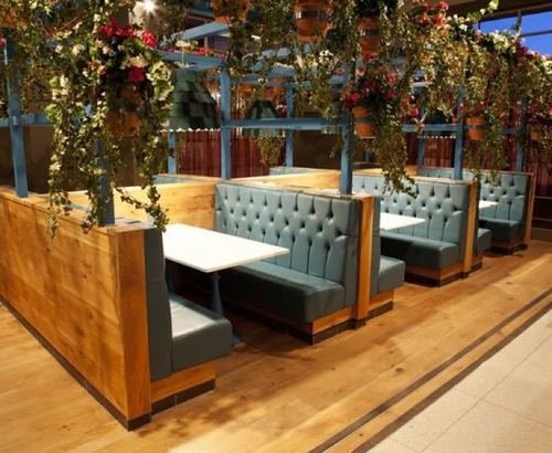 Wooden Restaurant Sofa Set