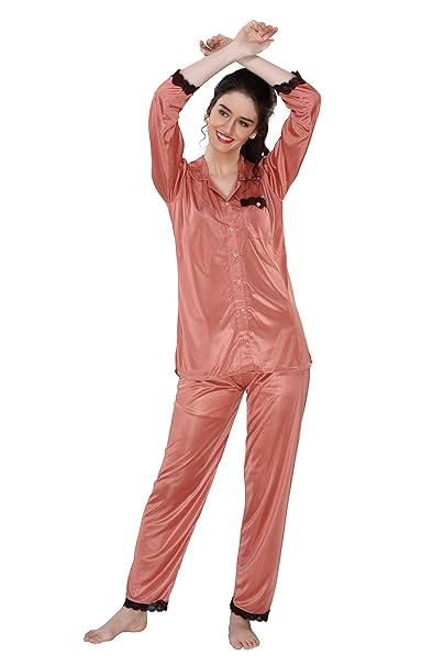 Plain Ladies Satin Night Suit