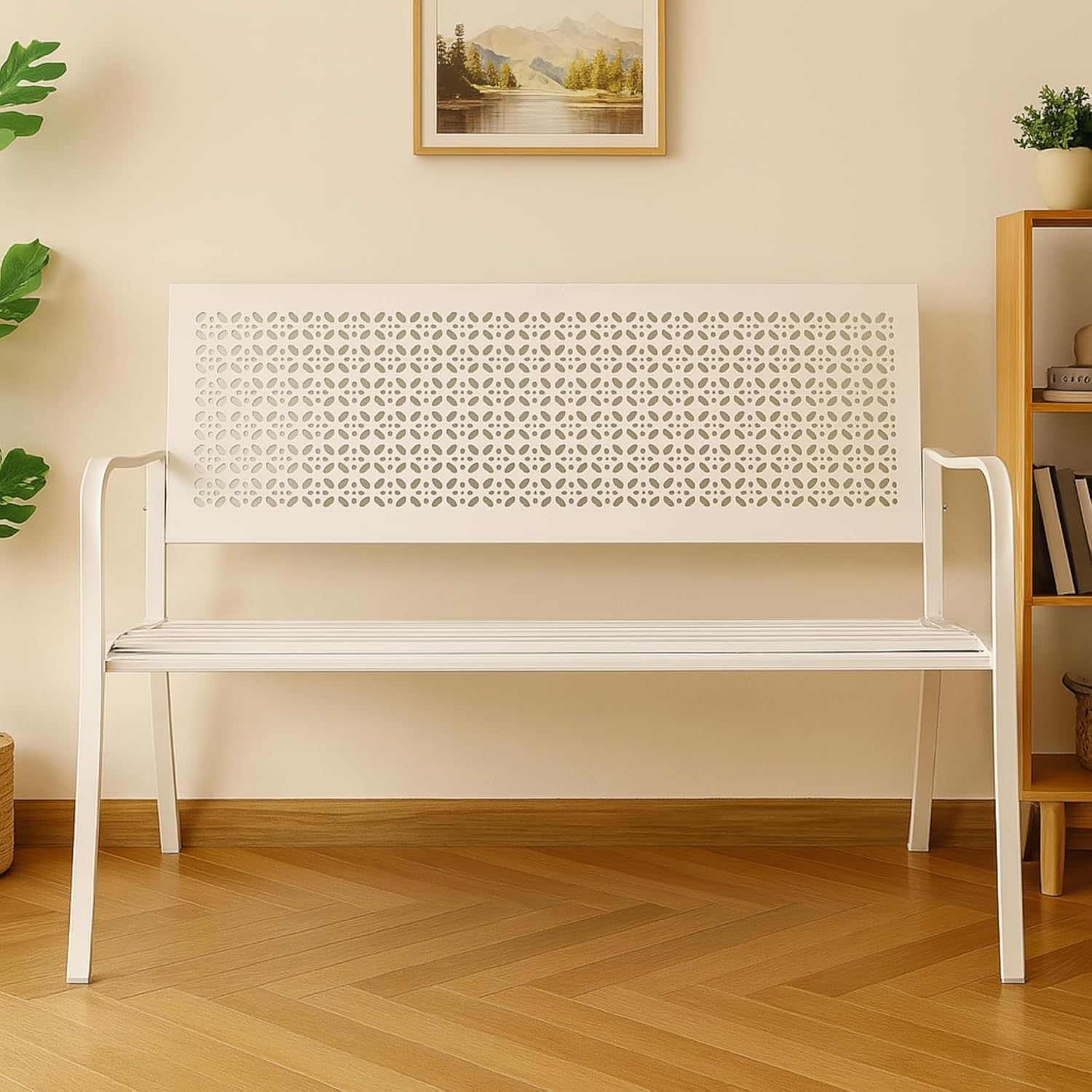 Without Arm Rest 3 Seater Printed RCC Garden Bench, With Back