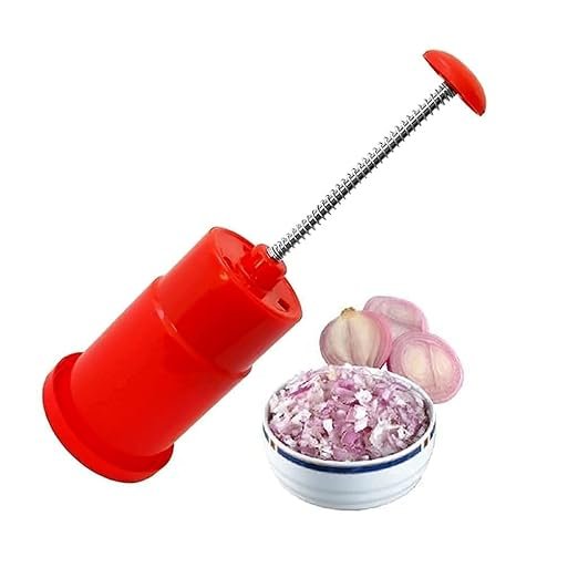 Plastic And SS Red Quick Onion Cutter