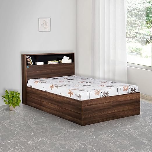 Engineered Wood Wooden Single Box Bed, With Storage