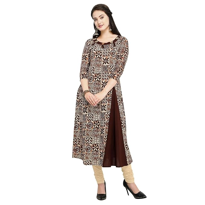 Women Regular Wear Cotton Kurti With Wooden Button - Available In Multiple Colors