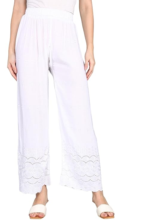 Light Chikan Palazzo Pant Available